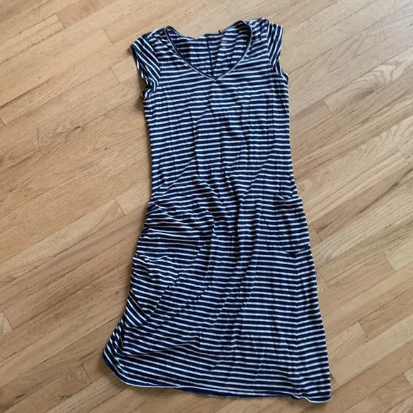 Toad & CO Navy Striped Women's Dress - Picture 2 of 8